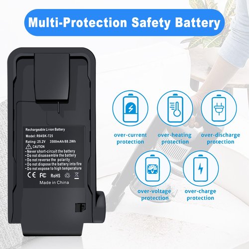 Remate 3.5Ah Replacement for XBATR725 Shark Battery, Compatible with Shark IZ682H IZ662 IZ683H, IZ661HC, IZ662HC, IZ631H Vertex Pro Cordless Stick Vacuum 25.2V Shark XBATR725 Replacement Battery