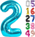 Light Blue Number 2 Balloon - 40 Inch 2nd Birthday Decoration for Toddlers | Sparkling Party Decor