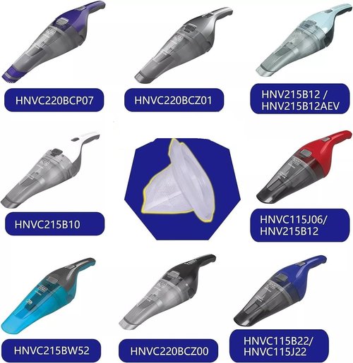 Fugedox HNVCF10 Vacuum Filter Replacements for Black and Decker Dustbuster Hand Vacuum HNVC115, HNVC215, HNVC220 Series (HNVCF10) Washable, 4 Pack