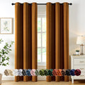 MIULEE Blackout Curtains - Gold & Brown Thermal Insulated Drapes | 84-Inch Grommet Panels for Noise Reduction & Light Blocking