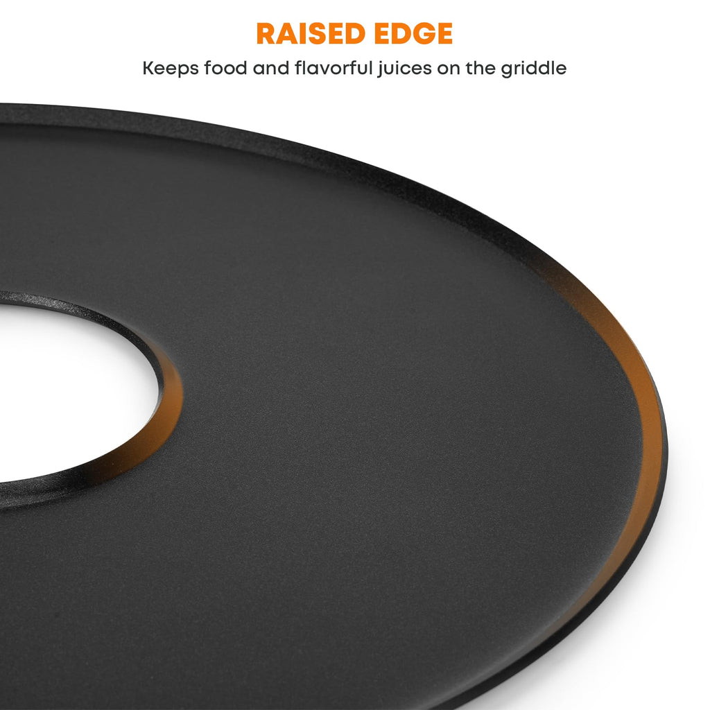 Stanbroil Round Griddle Insert for Weber 22" Kettle Charcoal Grill, Nonstick Coating Flat Top Griddle Plate, 22 Inch Kettle Grill Accesories, Black