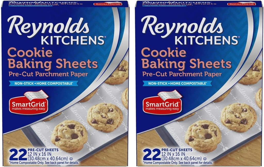 Reynolds Kitchens Baking Parchment Paper Sheets - Oven-Safe, Reusable, 12x16 in, 22 Count (Pack of 2)
