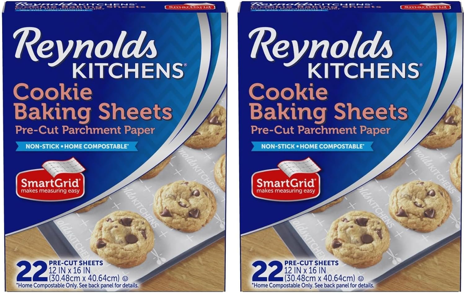 Reynolds Kitchens Baking Parchment Paper Sheets - Oven-Safe, Reusable, 12x16 in, 22 Count (Pack of 2)