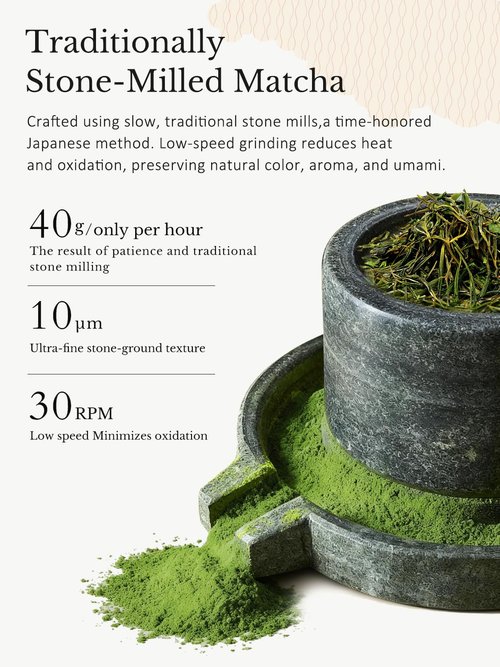 YUZUKI Authentic Japanese Matcha, First-Harvest Ceremonial Grade Matcha Green Tea Powder - Product of Japan, Traditionally Stone-Milled, from Uji, Kyoto (40g / 1.4oz)