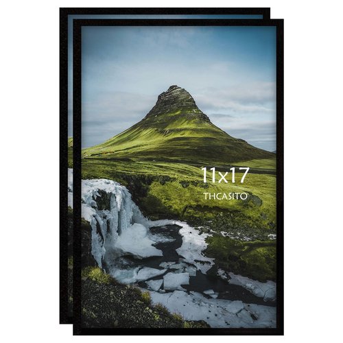 THCASITO Picture Frames 11x17 Black Photo Frames without Mat for Wall Decor, Set of 2