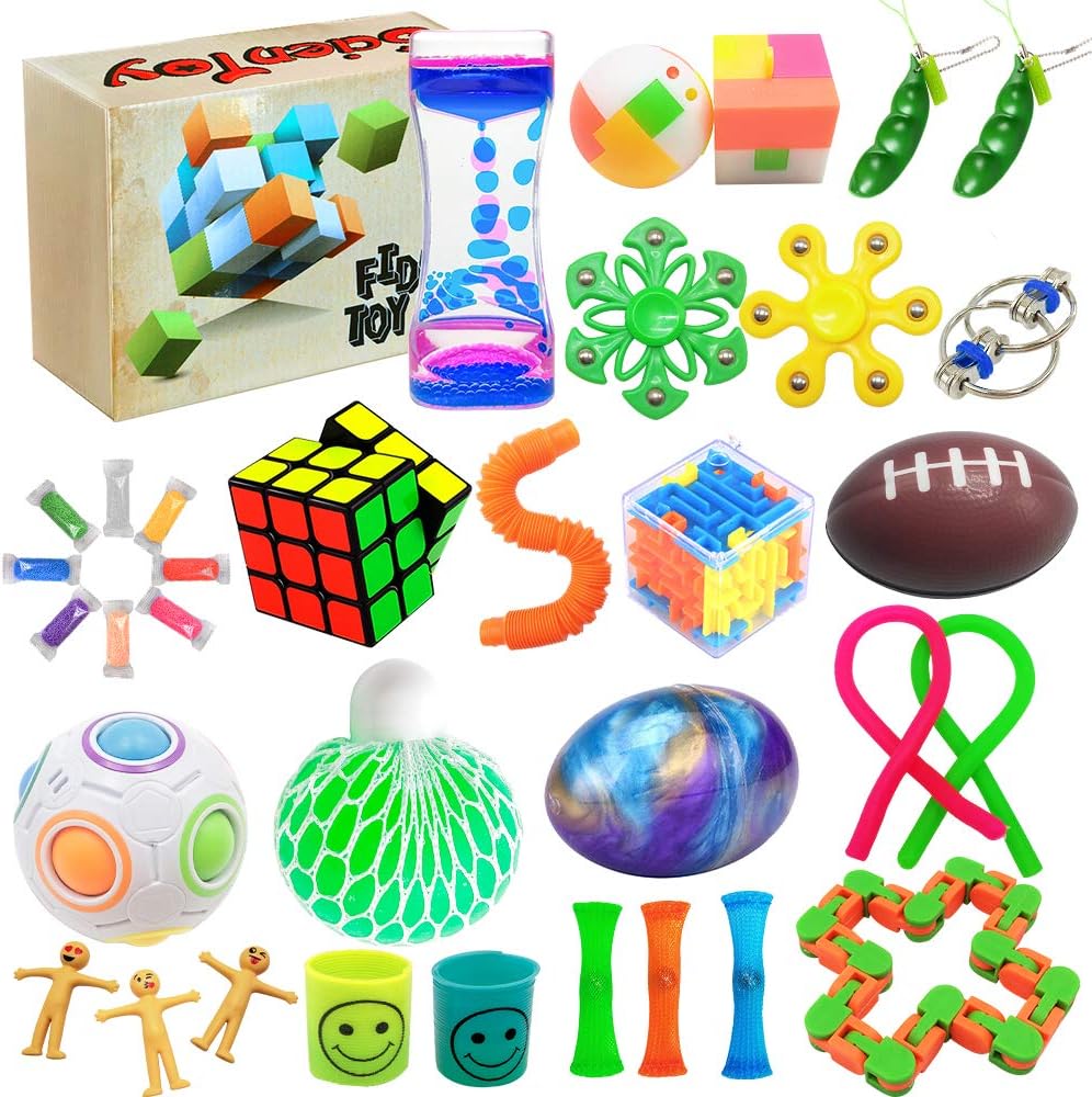 Scientoy Fidget Toy Set - 35 Pcs Sensory Toys for Anxiety Relief | Perfect for Kids & Adults