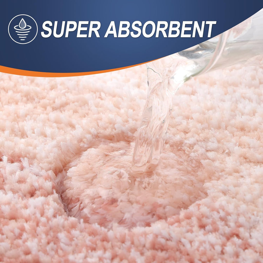 OLANLY Large Bathroom Rugs - Extra Soft Microfiber Mat 40x24 | Quick Dry, Machine Washable, Peach
