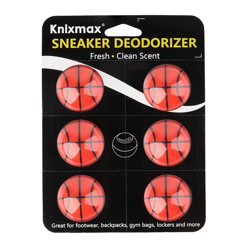 Knixmax Shoe Deodorizer Balls Strong, Odor Eliminator for Sneaker Gym Bag Closet Locker, Work Boot Drawer Freshener, Unpleasant Smell Remover Ball for Men Women Teens, 6 Packs Cologne Basketball