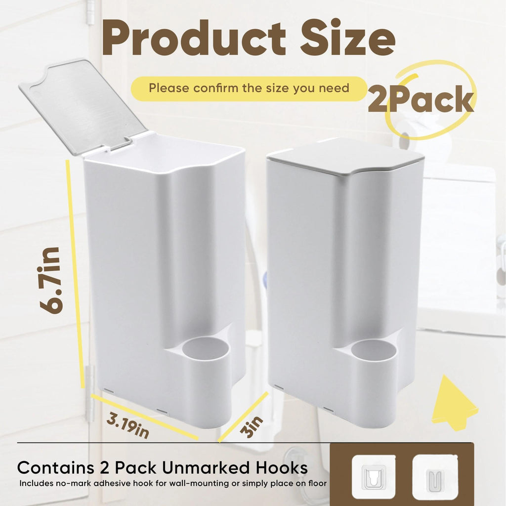 Terixe 2 Pack Holder for Clorox Toilet Wand – Compatible with Clorox Toilet Wand Holder Only, Space-Saving Wall-Mount & Free-Standing Toilet Wand Holder