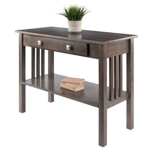 Winsome Wood Stafford Console Hall Table, Oyster Gray