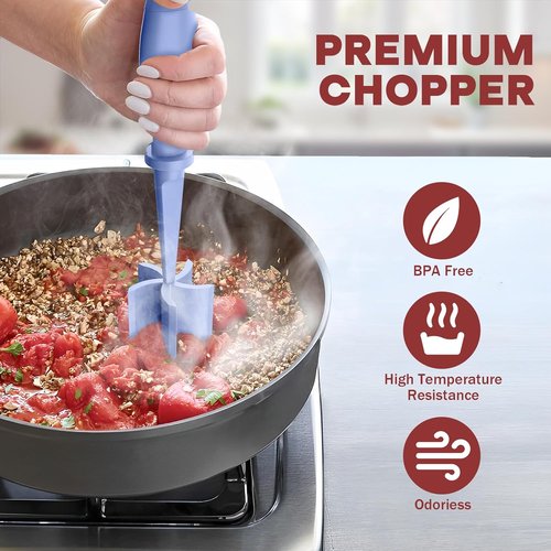 Meat Chopper by Premium | Heat Resistant Hamburger Grinder & Smasher for Ground Beef - Purple