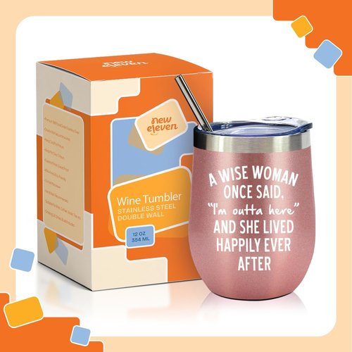 NewEleven Retirement Gifts For Woman 2026 - Funny Retirement Gifts For Coworker Leaving - Farewell, Leaving, Goodbye Gift For Coworkers, Friends - 12 Oz Tumbler