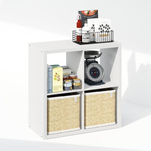 Furinno 4-Cube Closet Organizer - Extra Thick Frame for Stylish Storage | White