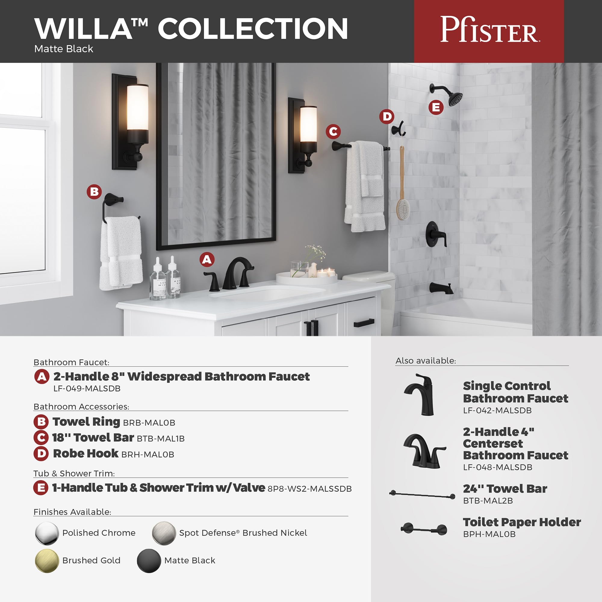 Pfister Willa Towel Ring, Hand Towel Holder for Bathroom, Wall-Mounted, Screw-in, Spot Defense Brushed Nickel Finish, BRBWLL0GS