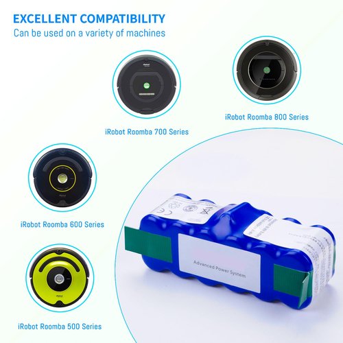 ANCBD Replacement NiMH Battery for iRobot Roomba 500 510 521 527 530 531 532 533 535 536 600 610 618 620 650 655 660 700 760 770 780 790 800 870 871 880 R3 Pet Series Blue 14.4V/4400mAh (Blue)