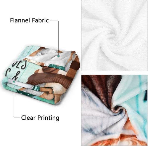 Ivarunner Coffee Gnome Blanket for Girls- Gnomes Gifts for Gnome Lovers, Daughter, Kids, Galentine's Day Soft Spring Gnome Theme Throw Blanket, 50x40 Inches