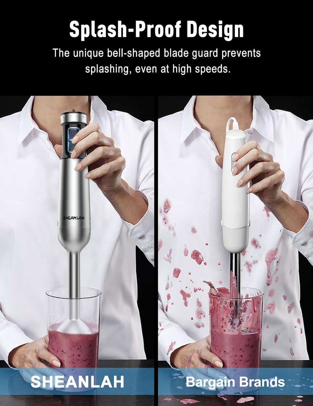 Skiennix 1000W Immersion Blender - 25-Speed Handheld Mixer with Scratch-Resistant Design & Gift Box