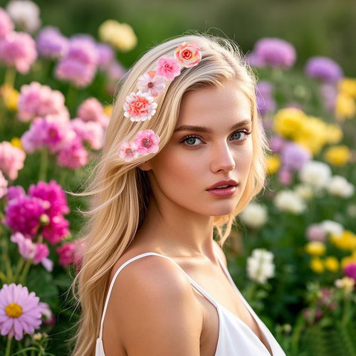 54Pcs Faux Flowers Heads Small Decorative Flowers for Crafts Cake Wreath Garlands Wedding Table Home Decoration