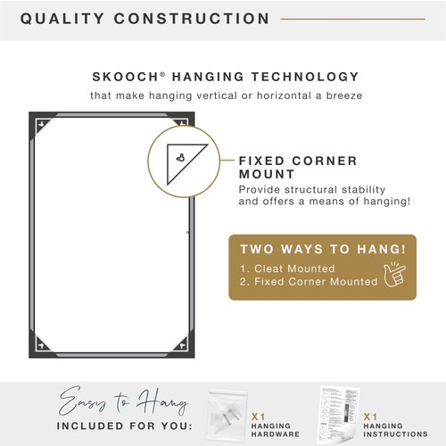 MCS 23x34.25 Lara Large Wall Mirror, Black Traditional Rectangle Mirror, Vertical & Horizontal Wall Hanging Mirror for Bathroom, Bedroom, Entryway & Livingroom
