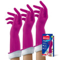 PLAYTEX Living Drip-Catch Cuff Reusable Rubber Gloves for Household Cleaning – Medium Size, 3-Pack