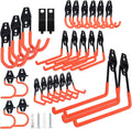 Steel Heavy Duty Garage Hooks by [Brand Name] - 28 Pack Anti-Slip Wall Mount Organizer for Bikes, Ladders & Tools | Orange