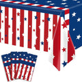 American Flag Tablecloth | 3-Piece Disposable 54 x 108 Inch Stars and Stripes Design for Patriotic Events
