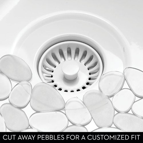 iDesign Pebblz Sink Protector - Kitchen Sink Mat for Bottom of Sink - Set of 2 - Clear