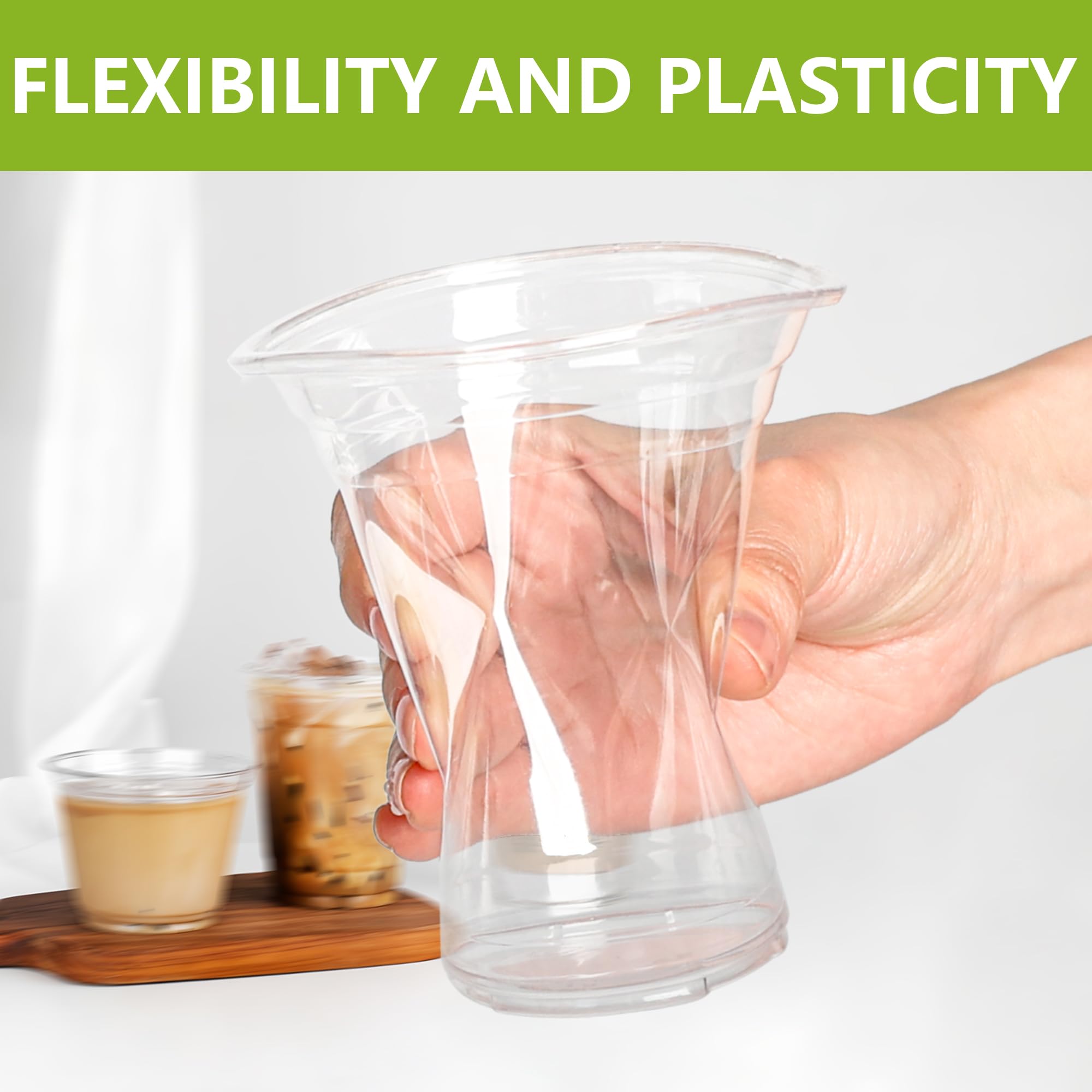 Ezselect 32 oz Clear Plastic Cups Disposable Crystal Cup Bulk 50 Pack, Extra Thick Disposable Cold Cups for Party Birthday Event Bar, Smooth Plastic Cup for Juicer, Ice Cream, Wine, Cocktail