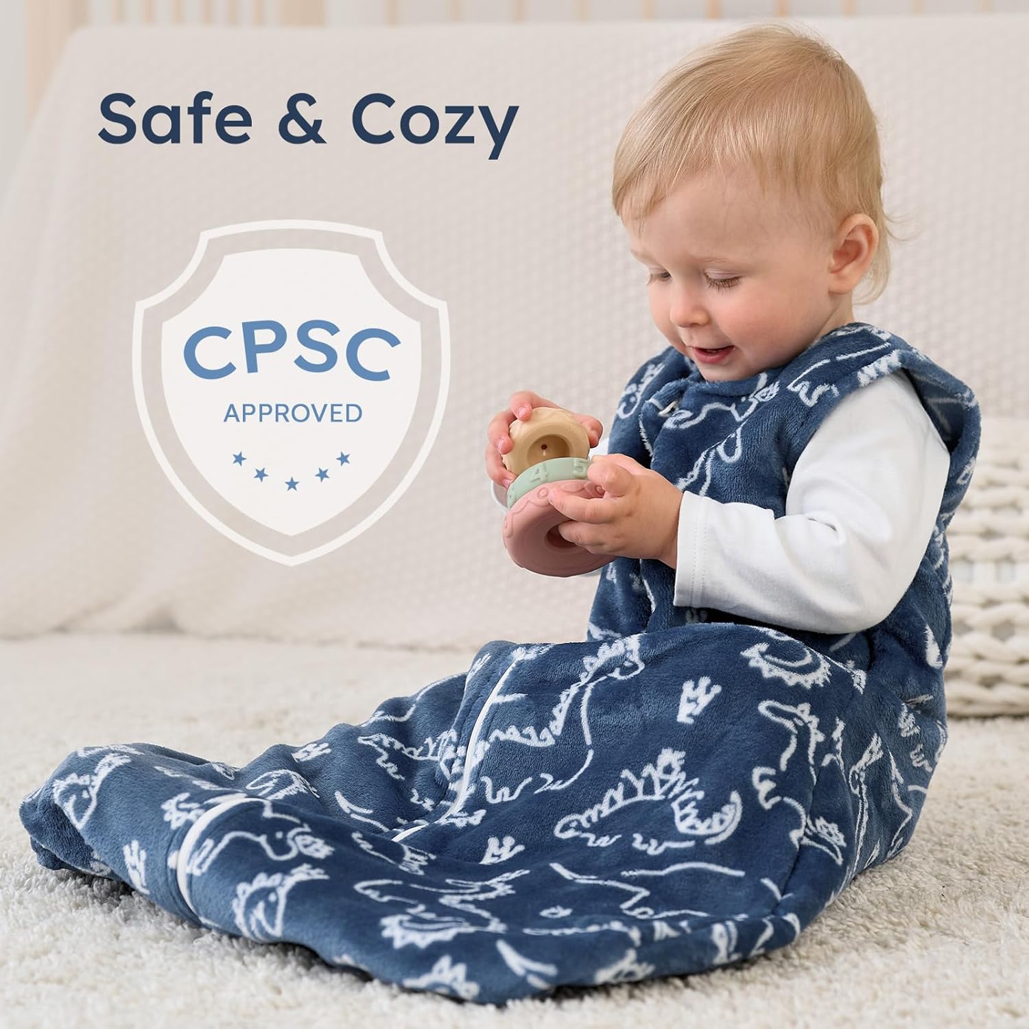 Yoofoss Baby Sleep Sack | 1.5 Tog Fleece Wearable Blanket for 0-6 Months | Soft & Lightweight