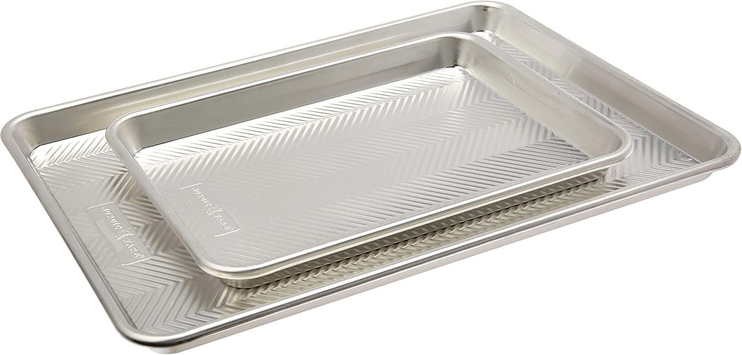 Nordic Ware Half & Quarter Sheet Baking Pan - Durable Natural Finish for Even Baking
