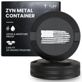 TuffTynz Premium Zyn Metal Can | Zyn Holder | Metal Zyn Container | Moisture & Odor Proof Container | Aluminum Zyn Can & Organizer | Dip Can | Zyn Tin | The Patriot (Knurled Edge, Black)