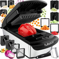 Fullstar Pro Chopper - 9-in-1 Vegetable Chopper & Spiralizer with Container | Kitchen Essential in Stainless Steel Black