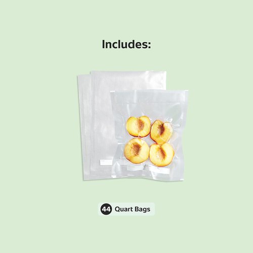 FoodSaver Precut Vacuum Sealer Bags - Airtight Food Storage & Sous Vide, BPA-Free, 1 Quart, 44 Count