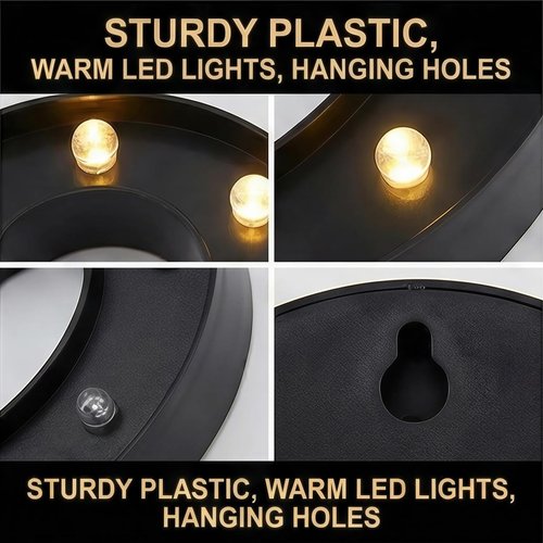 Black 50th Birthday Decorations for Him Her, LED Light Up Numbers 50 Sign Battery-Operated Light-Up Party Decoration 50th birthday gifts for Her
