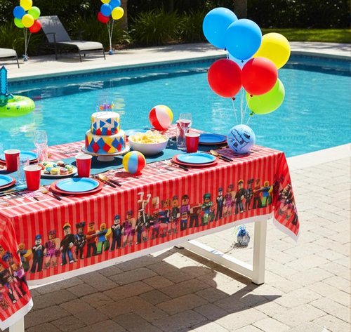 3 Pcs Plastic Table Cloth Disposable 108x108cm Video Game Birthday Party Supplies Video Game Table Cover Gamer Supplies Rectangle Waterproof Happy Birthday Tablecloth Gaming Party Decorations