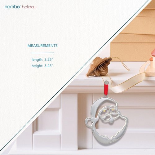 Nambé Jolly St. Nick Ornament – Silver and Gold-Plated Holiday Decoration for Christmas Tree, Festive Indoor Seasonal Accent, Elegant Holiday Mantel Display, and Thoughtful Gift for Home Décor
