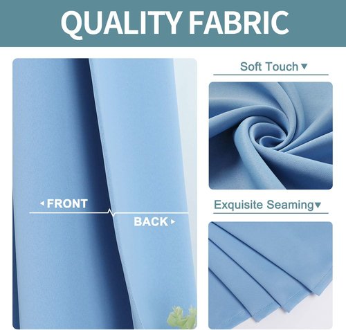 ChrisDowa Small Window Curtains - Grommet Thermal Insulated Room Darkening Panels (Sky Blue, 52 x 36 Inch)