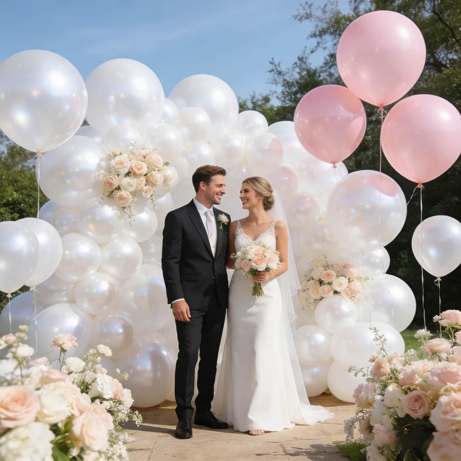Pearl White Latex Balloons by [Brand Name] - 110pcs 12-Inch Balloons for Birthday Parties & Baby Showers