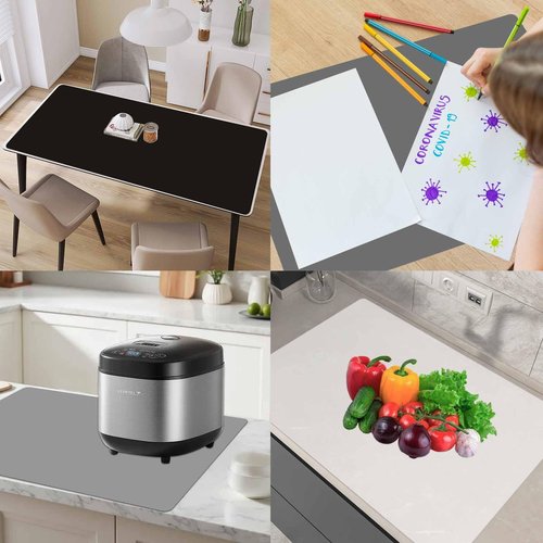 78.7"x23.6"(200cmx60cm) Large Silicone Mats for Countertop, Heat Resistant Mat, Waterproof Nonslip Silicone Kitchen Counter Mat, Nonstick Table Placemat, Multipurpose Mat, Translucent