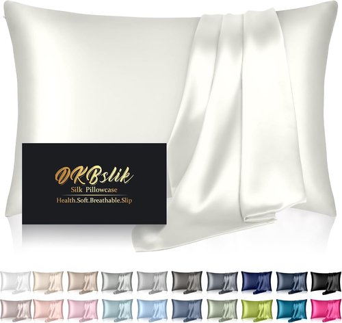 Mulberry Silk Pillowcases - Standard Size | Anti-Acne Cooling Sleep & Hair Care | Ivory Color