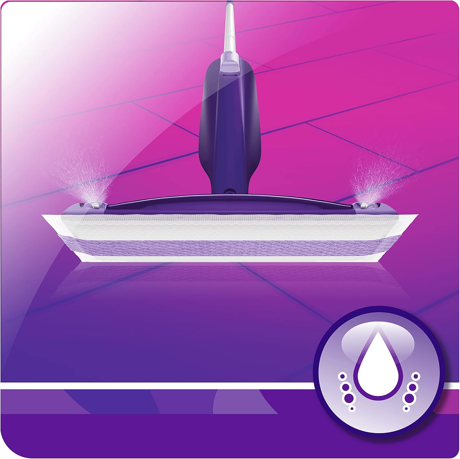 Swiffer WetJet Floor Spray Mop Starter Kit - Includes 1 Mop, 5 Pads, Cleaning Solution & 4 Batteries