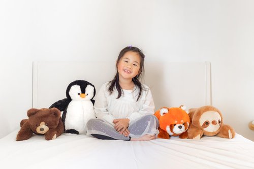 Lunapuer Bear Sensory Weighted Vibrating Pillow, Pressure Activated for Kids Adults, Plush Minky Soft Size: 11 by 20 inches Pillow Animal, Calming Therapy for Focus and Balance for Gift Birthday