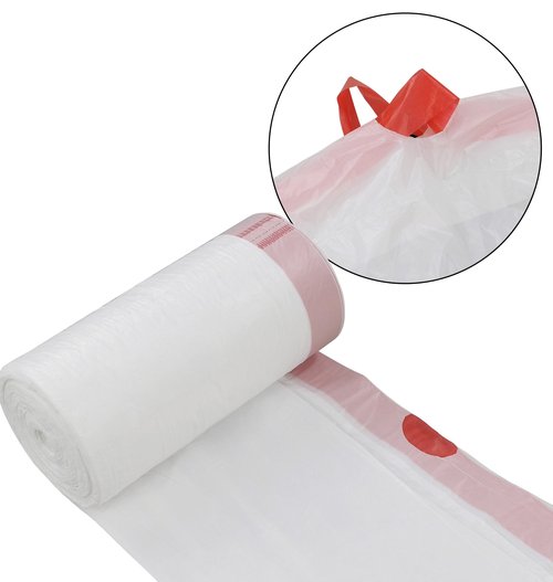 Doryh 2.5 Gallon White Drawstring Trash Bags, 2 Rolls/120 Counts