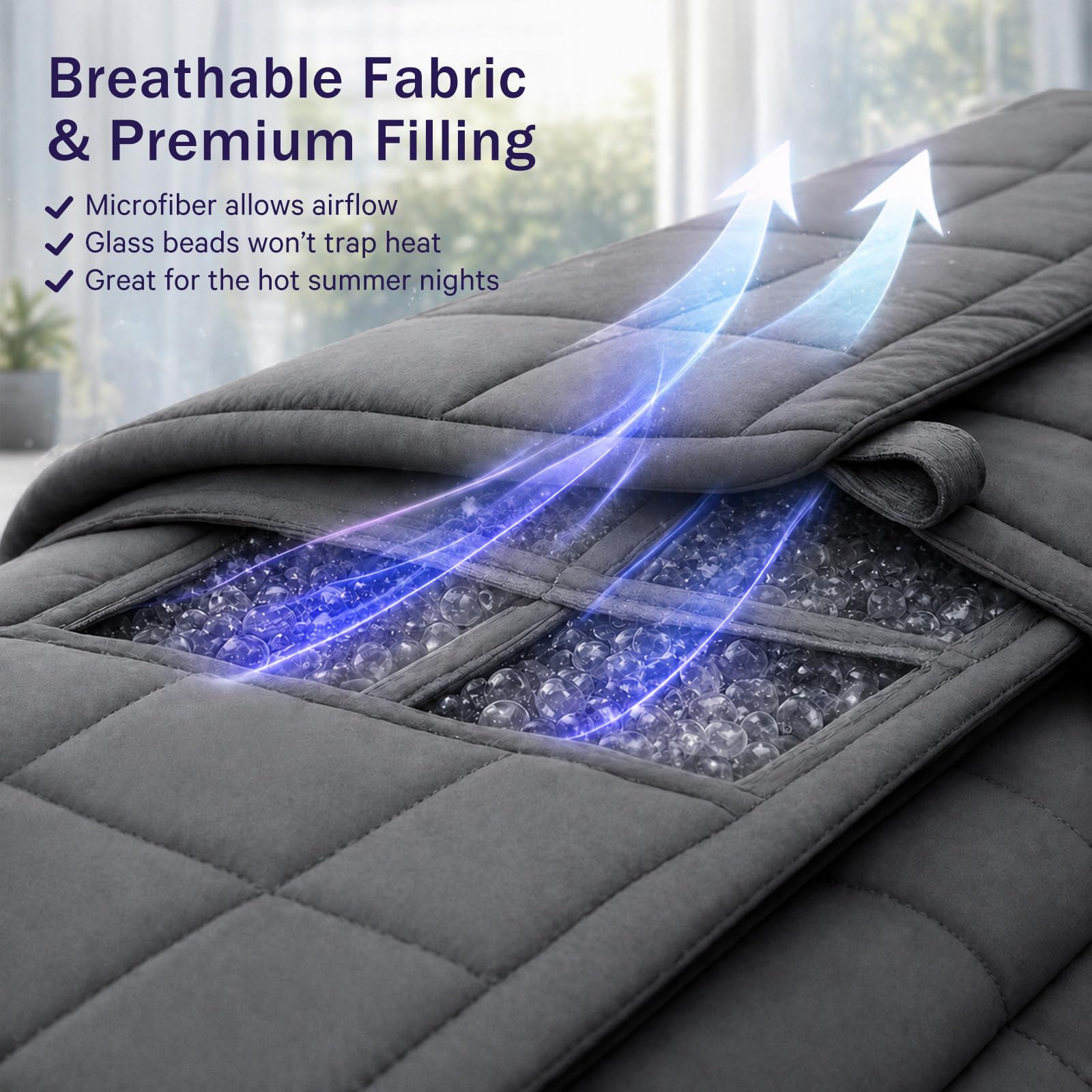 Weighted Blanket for Adults 20lbs, 48"x72", Twin Full Size Cooling Heavy Throw Blanket for 180-220lbs, Microfiber Soft Thick Big Blankets Weighted Comforter Breathable Gift for Sleeping, Grey