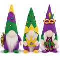 Aymolas Mardi Gras Gnomes Decorations - 3 Pack Gnomes Plush Handmade Scandinavian Tomte Gnome Decor for New Orleans Party Mantel Tiered Tray Table Decor Home Office Decorations