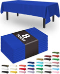 Pureegg Disposable Plastic Table Cloths - 8 Pack, 54 x 108 Inch, Leakproof & Sturdy, Blue for Graduation Party