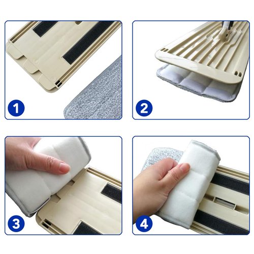 Microfiber Cleaning Pads: 10 Pack 13" X 4.9" Washable for Floor Cleaning Compatible with Tethys & Most 13 Inch Flat Mops - Replacement for Mop Bucket Set
