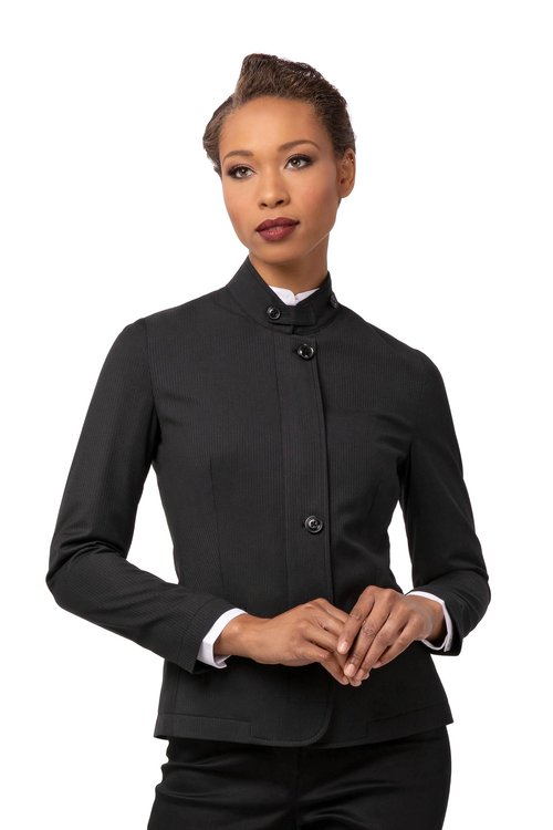 Chef Works Women's Apex Banquet Coat, Black Black, Small