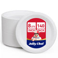JOLLY CHEF 8.37 inch Disposable Paper Plates 140 Count, Heavy Duty Paper Plates for Everyday Use