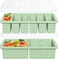 Skiennix Silicone Freezer Trays - 2-Pack with Lid for Meal Prep | 2 Large 2-Cup & 6 Small 1/2-Cup